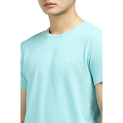 Image of Jack & Jones Men's Cotton Solid Slim Fit Crew Neck T-Shirt