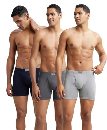 Image of Jockey 8008 Men's Super Combed Cotton Rib Solid Boxer Brief with Ultrasoft Concealed Waistband (Pack of 3)