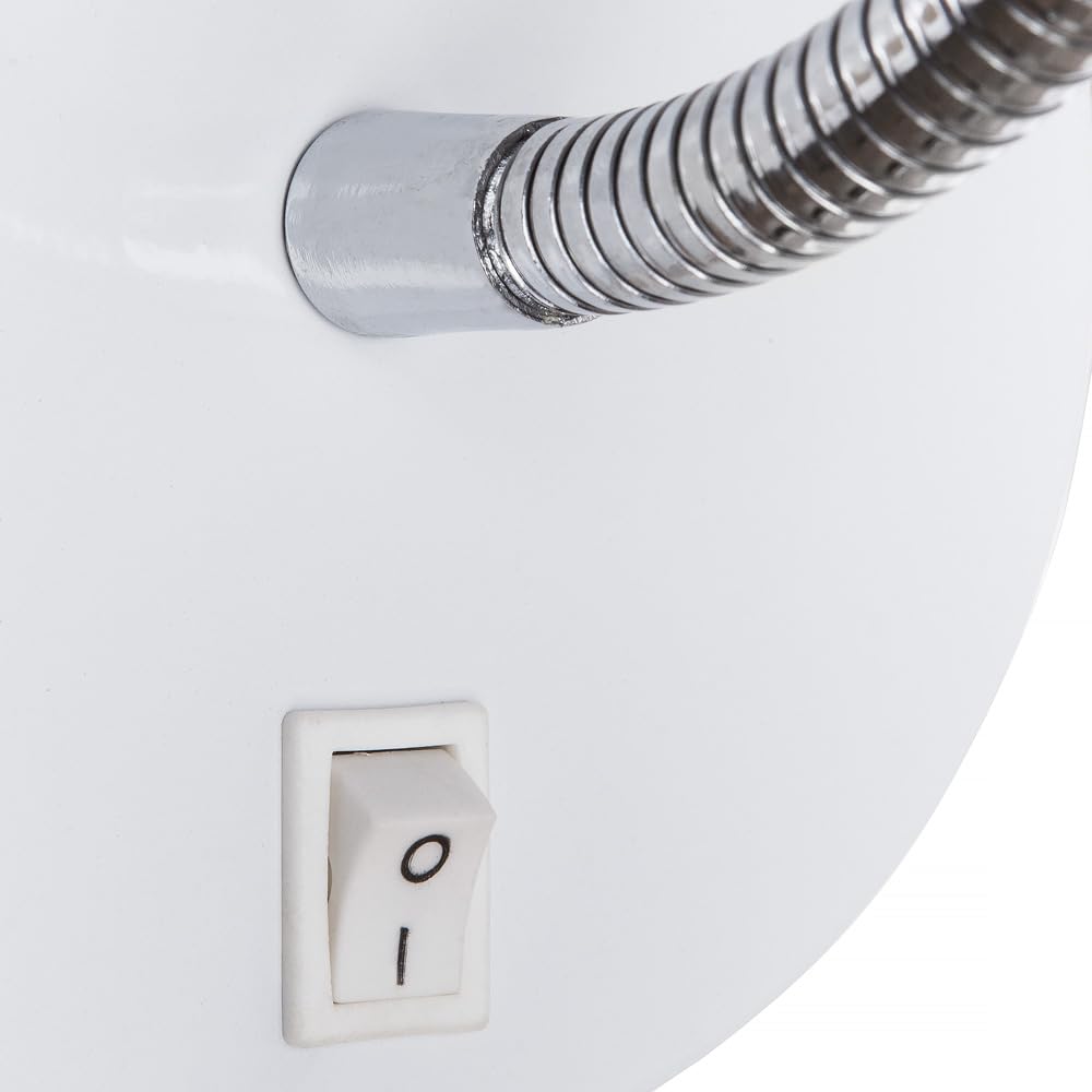 Lampada da parete per interni – Lampada da lettura LED con corpo bianco e cavo – Lampada da parete per casa e ufficio