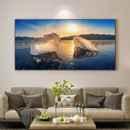 Toile paysage de glace islandais pour décoration salon et bureau