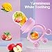 Baby Fruit Feeder, with Mini Freezer Tray, Silicone Teething Toys, Breastmilk Popsicle Molds for Baby Teething Relief, Includes 4 Mesh Pacifier