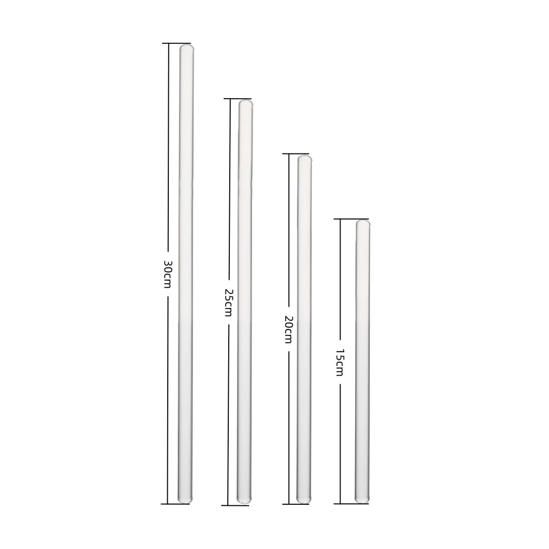 Bacchette Agitazione Vetro Trasparente 5mm Esperimenti Scienza-50Pcs 25cm | Bacchetta in Vetro Multiuso per Trasferimento Liquidi e Guida Filtrazione