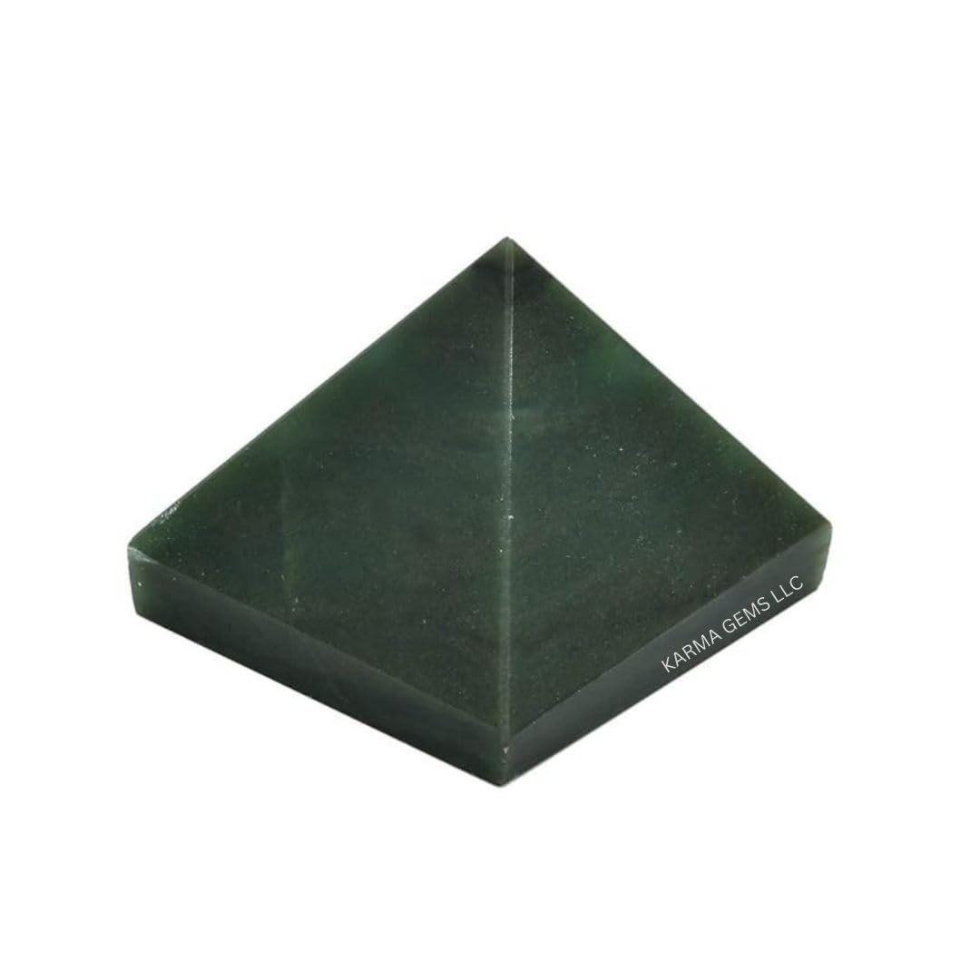 Green Jade 2 to 2.5 inch Natural Pyramid Carved Chakra Healing Crystal Reiki Stone Gemstone Radiation Deflection Home Decor Gift Decoration Crafts (Green Jade)