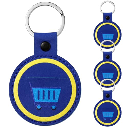 Quelay 3 Pcs Quarter Holder Keychain for Shopping Cart Laundry Coin Keeper Gifts for Mothers Day Birthday Unisex (Round)