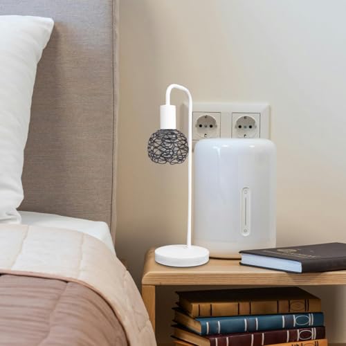 Image of Totority Black Metal Wire Lamp Shade - Decorative Hollow Out Lamp Cover for Pendant Light, Table and Ceiling Light - 3.93 X 3.93 X 3.14 Inches