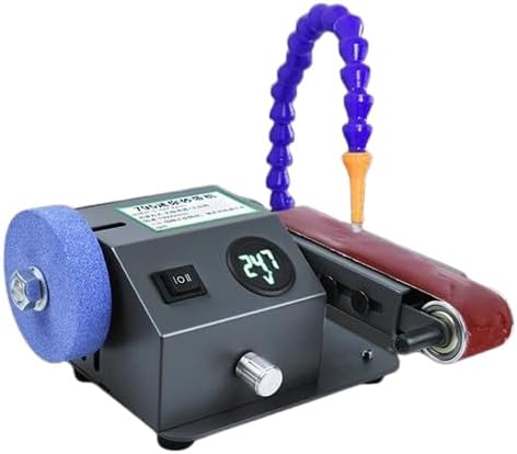 Mini Electric Knife Sharpener, Dry Wet Dual-Purpose Belt Sander Grinder Sanding Polishing Grinding Machine Speed 0-13000RPM
