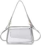 DKIIL NOIYB Silver Purse Evening Bag for Women Y2k Silver Purse Hobo Bag PU Leather Tote Handbag ...