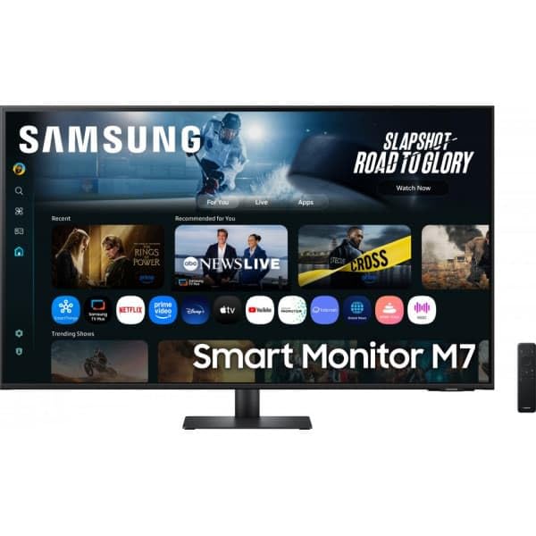 Samsung Smart Monitor M7 (S43FM702), Flat 43", 3840x2160 (UHD 4K), Smart Hub avec AI, Office 365, Gaming Hub, Haut-parleur intégré, Télécommande, WiFi, HDMI, USB-C