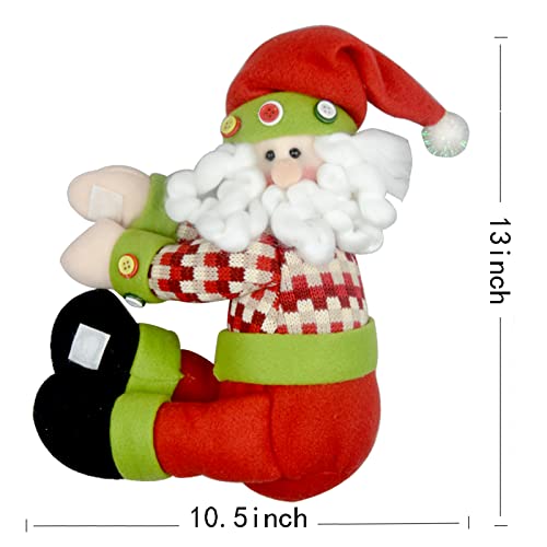 Christmas Tree Topper Santa Claus,Unique Holiday Xmas Decorations Funny Home Decor,Also Be Used As Curtain Tie And Hugger Wine Bottle,Red White Green #TOP5