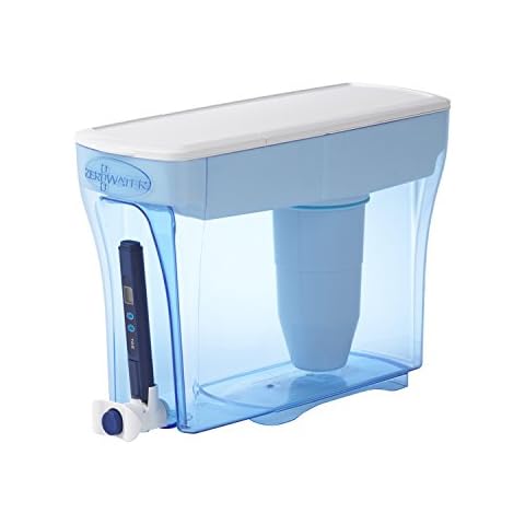 Zerowater ZD018 5-Stage Water Filter, NSF Certified to Reduce Lead, Other Heavy Metals and PFOA/PFOS, 23-Cup Dispenser, White and Blue Cover