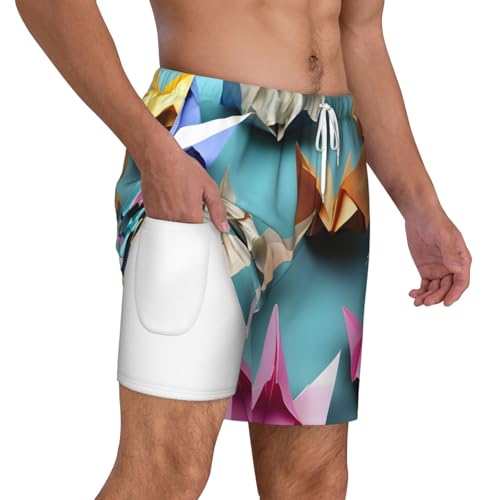 Bañador con estampado de grullas premium de secado rápido casual 6