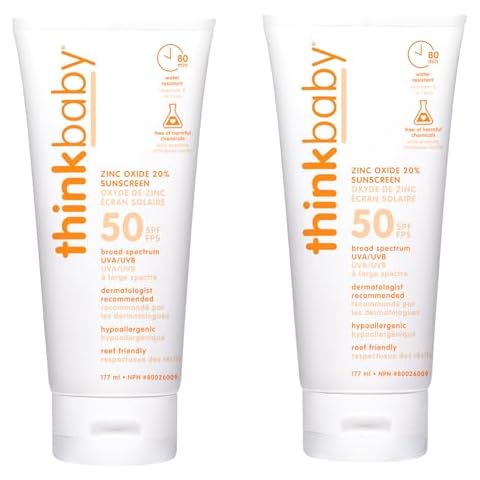 Thinkbaby Safe Sunscreen SPF 50+ - 6oz Family Size (2-Pack) Cover