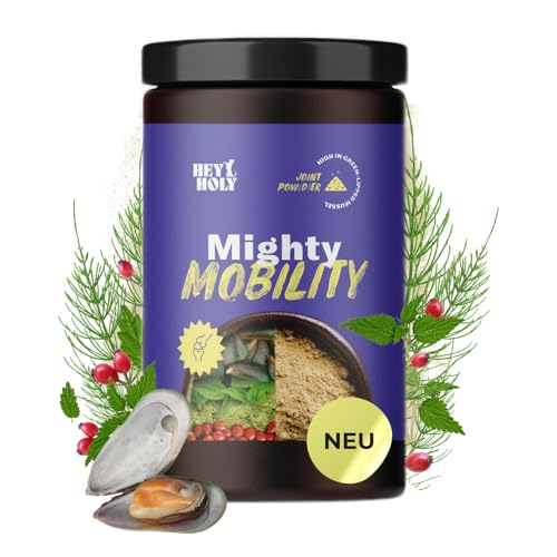 Premium Gelenkpulver für Hunde Mighty Mobility | Grünlippmuschel Hund | Gelenk- & Knochenschutz für Hunde 200 g | Unterstützt bei akuten Gelenkschmerzen & Präventiv | Alternative zu Gelenktabletten