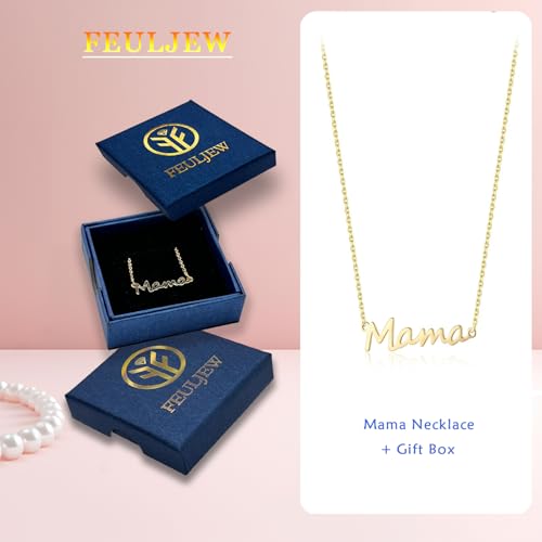 Mama Necklace 14K Gold Plated Chain Mom Necklace for Women, Dainty Mother Necklace Pendant Necklace Gift Jewelry for Women Wife New Mom Grandma Birthday Party Anniversary — view 4