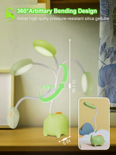 Unique Dinosaur Desk Lamp Led Night Light For Kids Wireless Charging Student Learning Eye Protection Lamp Usb Rechargeable Home Bedroom Study Desk Room Decoration Lamp Is The Teens Girls Best Gift #TOP4