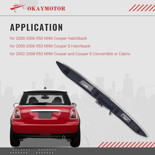 OKAY MOTOR 51137074020 Rear Hatch Grip Handle for 2000-2008 BMW Mini Cooper 1.6L R50 R52 R53 Replaces 51 13 7 074 020 - Chromed