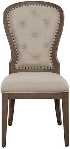 Miniatura 4 de Liberty Americana Farmhouse - Silla lateral tapizada con respaldo capitoné, juego de 2