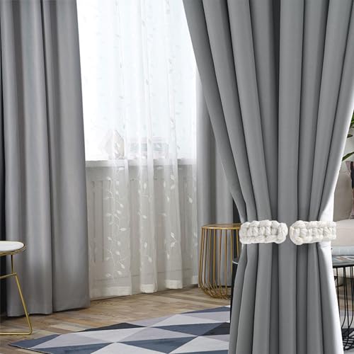 Miniatura 6 de Paquete De 4 Alzapaños Para Cortinas, Alzapaños De Cortina De Cuerda De Yute Natural,Tiebacks De Cortina Trenzados A Mano,Alzapaños De Cortina Bohemios Para El Hogar Y La Oficina Blanco