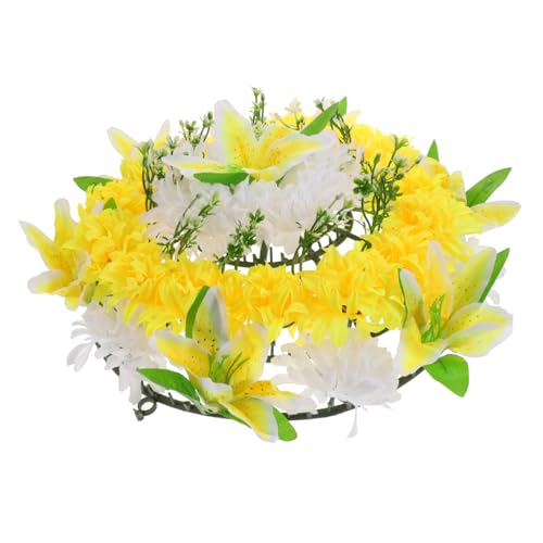 Alipis Ghirlanda di Fiori Artificiali per Tomba Sacrificale Ghirlanda Funebre per Cimitero Decorazione Floreale per Lutto Materiale Resistente e Pratico Colore Casuale