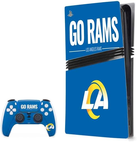 Skinit Decal Gaming Skin Compatible with PS5 Pro Bundle - Officially Licensed NFL Los Angeles Rams Team Jersey Design
