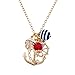 Lux Accessories Goldtone Nautical Cluster Anchor Ship Wheel Charm Necklace