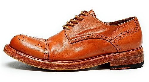 Santimon Oxfords Mens Formal Dress Shoes Genuine Leather Handcrafted Goodyear Shoes Brogues Derby Fashion Business Wedding Casual Prom Shoes for Men2