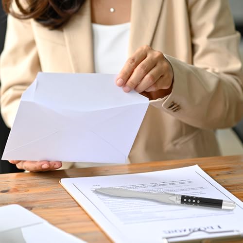 Ouligay 2 Stück Brieföffner Schwert, 16cm Edel Brieföffner Edelstahl Letter Openers Briefumschlagöffner, Mühelos Post und Pakete Öffnen, Geschenk für Büro Zuhause Schulbedarf (Silber, Schwarz)