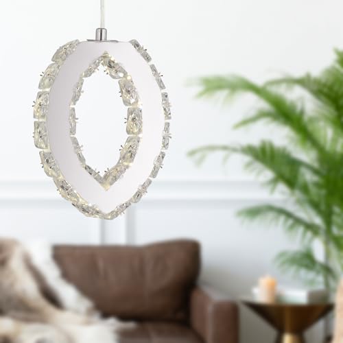 Wicker 40 W Tekli Krom Ledli 3 Renkli Sarkıt Kristalli Taşlı Modern Tasarım Led Kristal Salon Avize
