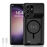 Battery Case for Galaxy S22 Ultra/S23 Ultra, [12000mAh] Slim Portable Protective Fast Charging Case Backup Power Bank Battery Case Compatible with Galaxy S22 Ultra/S23 Ultra-6.8 inch-Black