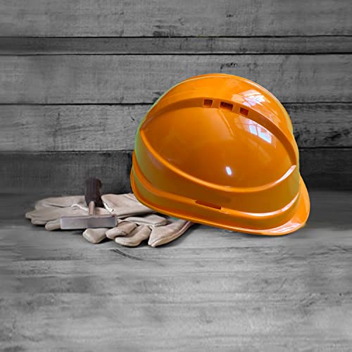 Image of LADWA Orange Heavy Duty Director Safety Helmet, ISI Marked Protective Head Helmet for Construction, Factory and Industrial Safety Applications (Pack of 5)
