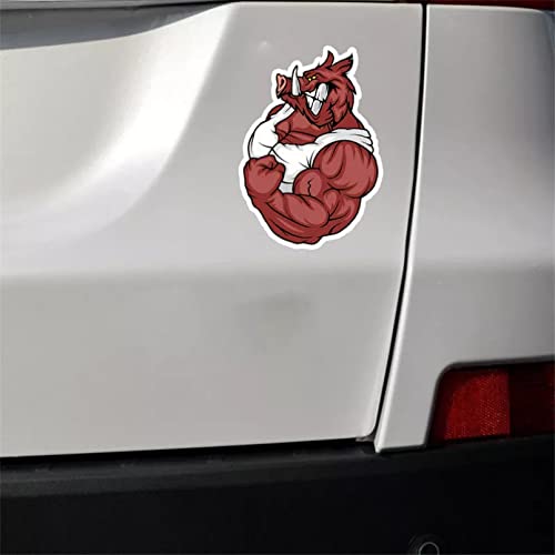 MACMRD Auto Aufkleber 10,2 * 14,9 cm Auto Aufkleber Starke Wildschwein Aufkleber PVC Beliebte Tier