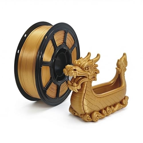 Image of PLA Filament 1.75mm Bronze Gold 1KG, Clog-Free 3D Printer Filament Dimensional Accuracy + /- 0.02mm, 1kg Spool(2.2lbs) 3D Printing Filament Fits for Most FDM 3D Printers