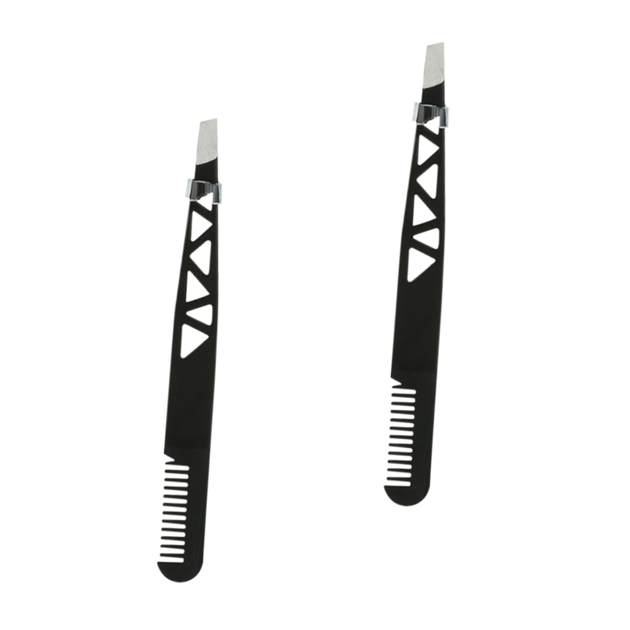 Ipetboom 2pcs Dual-use Eyebrow Tweezer and Trimmer Makeup Tool for Women Safe Easy to Use