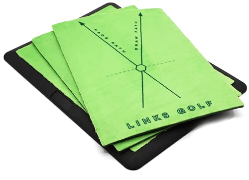 LINKS GOLF Premium Impact Golf Mat Replacements - Instant Swing Path Feedback Practice Mat - Advanced Guides (2 x Green Replacement Mats)