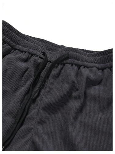 Verdusa Men's Drawstring Waist Corduroy Pants Casual Jogger Pants with Pockets4