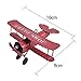 Berry President MINI Decorative Handicraft Metal Vintage Retro Classical Biplane Iron Aircraft Model Statue Sculpture Decor Souvenir Christmas Tree Decoration, Pack of 3 (Red-Blue-Yellow)
