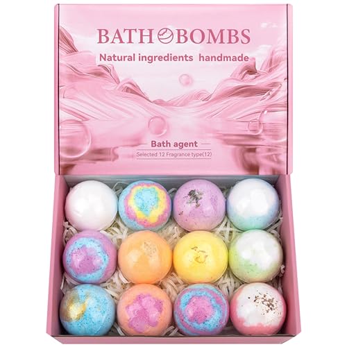 Bombes de bain 12pcs Bombes de douche à ingrédient naturel hydrate apaise la peau, soulage les bulles bain stress spa essentiels pour les femmes relaxant la douche