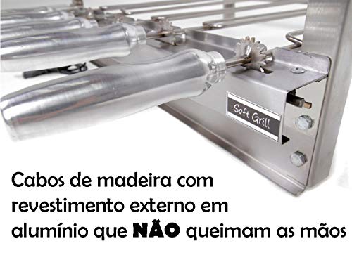 Churrasqueira Giratória 5 Espetos Soft Grill Completa Lado Direito