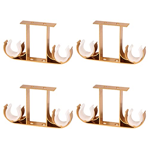 UFURMATE Soportes para barra de cortina, 4 soportes de aleación de aluminio para montaje en techo, soportes dobles para...