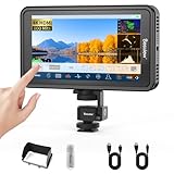 Desview R5II Kamera Field Monitor Touchscreen 5,5 Zoll, Camera Monitor 4K HDMI mit Sonnenschutzhaube, Full HD 1920x1080 IPS 3D LUT Video Peaking Focus Assist für DSLR