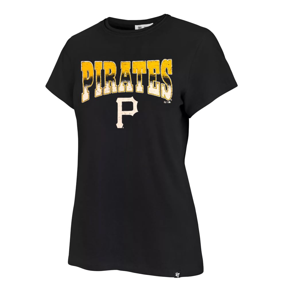 47 Brand MLB Women's Team Color Undertone Franklin Arched Wordmark Primary Logo Short Sleeve Baseball Fashion T-Shirt