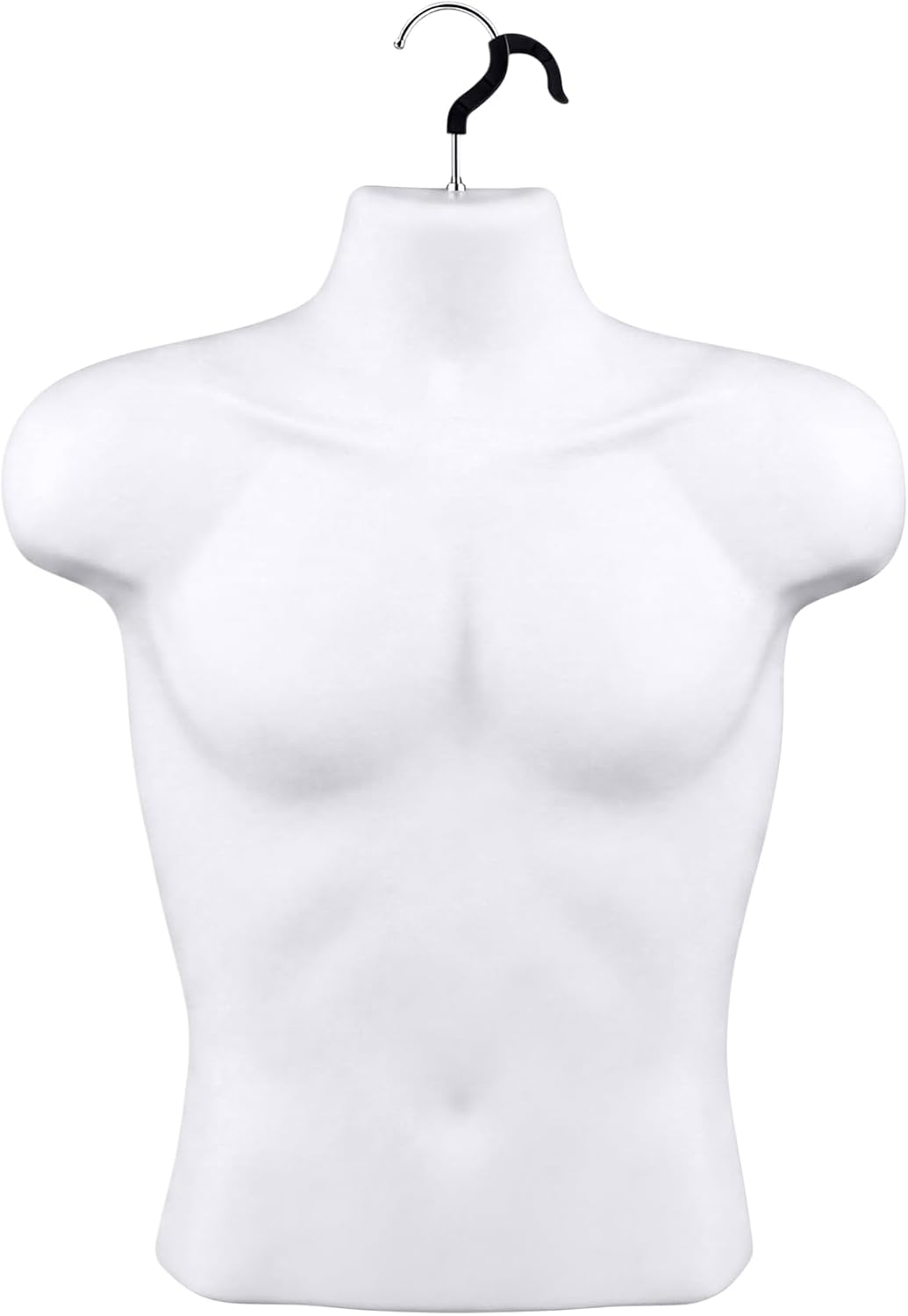 Lallisa 6 Pack Male Mannequin Torso Dress Form T-Shirt Display Half Mannequin Body Rounded Waist Hollow Back Body with Hanging Hook for Clothes Retail Display Suit Shows Photo Design Sewing (Black)