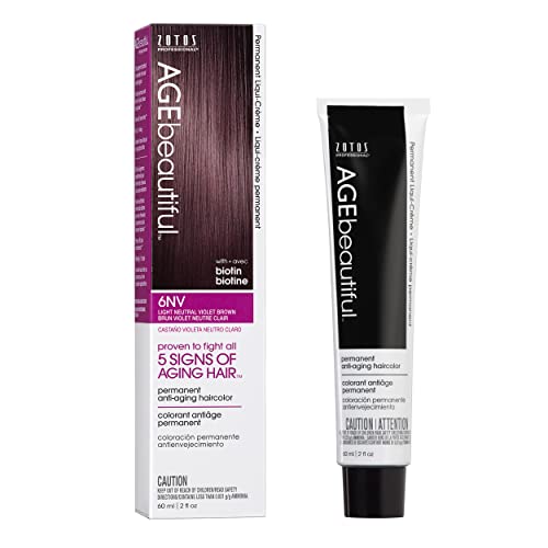Image of AGE beautiful Permanent Hair Color Cream, 100% Gray Coverage Hair Dye with Biotin Anti-Aging Formula for Fuller, Thicker Hair, Professional Salon Quality