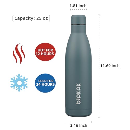 Image of BJPKPK 25 oz Insulated Stainless Steel Water Bottle, Metal Sports Flask