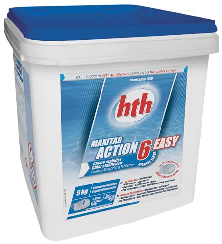 Hth Galets de Chlore stabilisé 250g Maxitab Action 6 Easy 5 kg