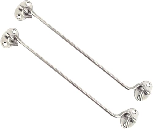 Pestillo, cerradura de gancho de puerta, puerta corrediza de granero, 2 pestillos de acero inoxidable, puerta corredera de seguridad con tornillos