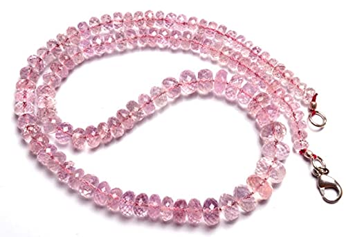 Morganite naturelle en perles rondelles facettées 5-10mm pour création de bijoux DIY