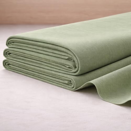 Image of Soimoi Green Solid 60 * 60's Cotton Cambric Fabric by 3 Yards, 56 Inch Wide Light Weight Material Suitable for Kurtis, Blouses, Kids Clothing, Tunics, Dresses and Summer Apparel
