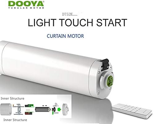 Dooya Plastic Noise Free Motor with Remote for Center/Side Opening Curtains 50kg Weight Capacity (White, DT52E 45/20)