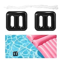 Lyreh 2 STK. Ersatz Anker für Poolbrunnen, Schwimmanker mit 5 m Seil 150g Gewicht für Aufblasartikel (Schwarz)